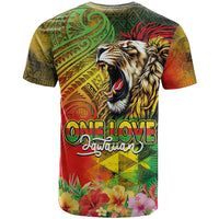 Hawaiian Reggae T Shirt Jawaiian One Love-Tribal Tatoos and Rastafari Lion LT03 - Polynesian Pride