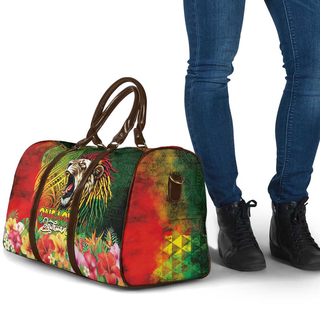 Hawaiian Reggae Travel Bag Jawaiian One Love-Tribal Tatoos and Rastafari Lion - Polynesian Pride