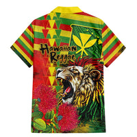 Hawaiian Reggae Family Matching Mermaid Dress and Hawaiian Shirt Kakau Art Motifs with Ohia Lehua and Rastafari Lion - Polynesian Pride