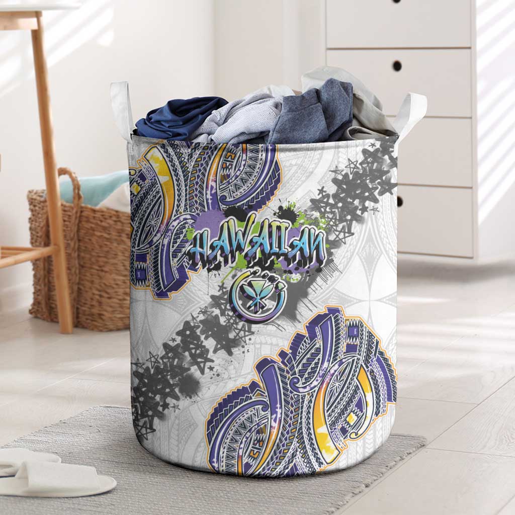 Traditional Art Hawaiian Kakau Tattoos Laundry Basket Graffiti Style - Polynesian Pride