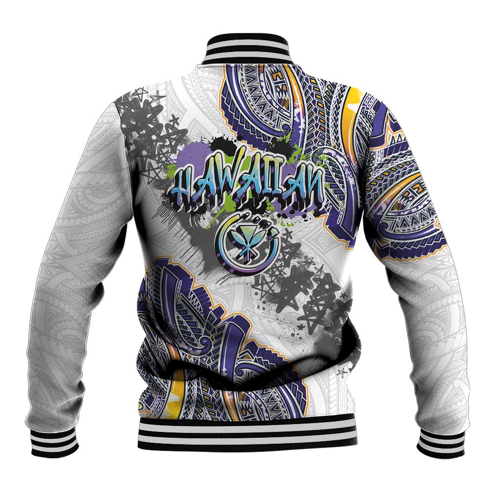 Traditional Art Hawaiian Kakau Tattoos Baseball Jacket Graffiti Style - Polynesian Pride