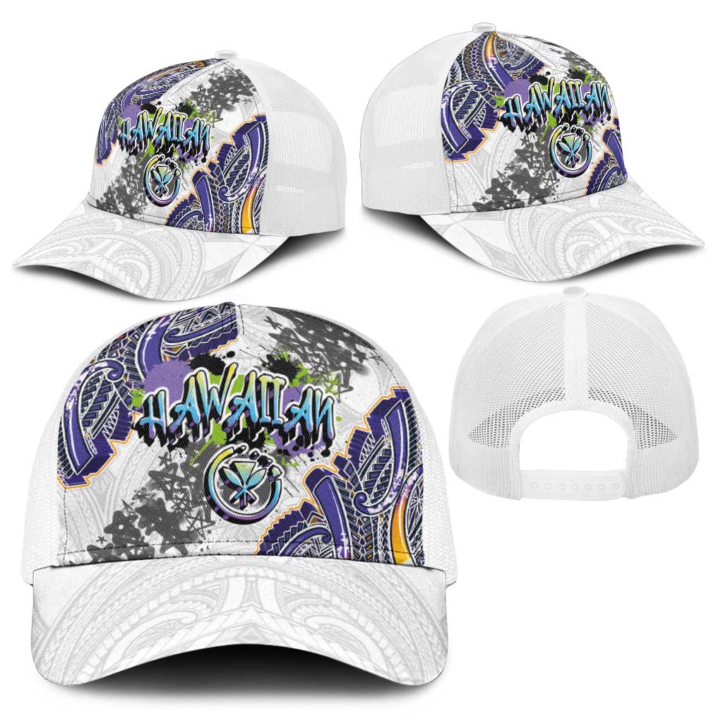Traditional Art Hawaiian Kakau Tattoos Baseball Net Cap Graffiti Style - Polynesian Pride