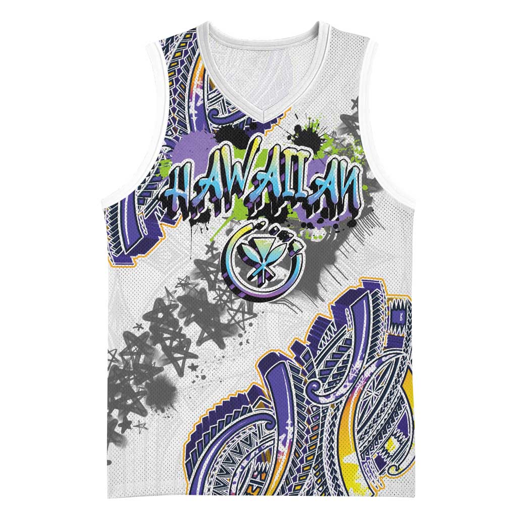 Traditional Art Hawaiian Kakau Tattoos Basketball Jersey Graffiti Style - Polynesian Pride