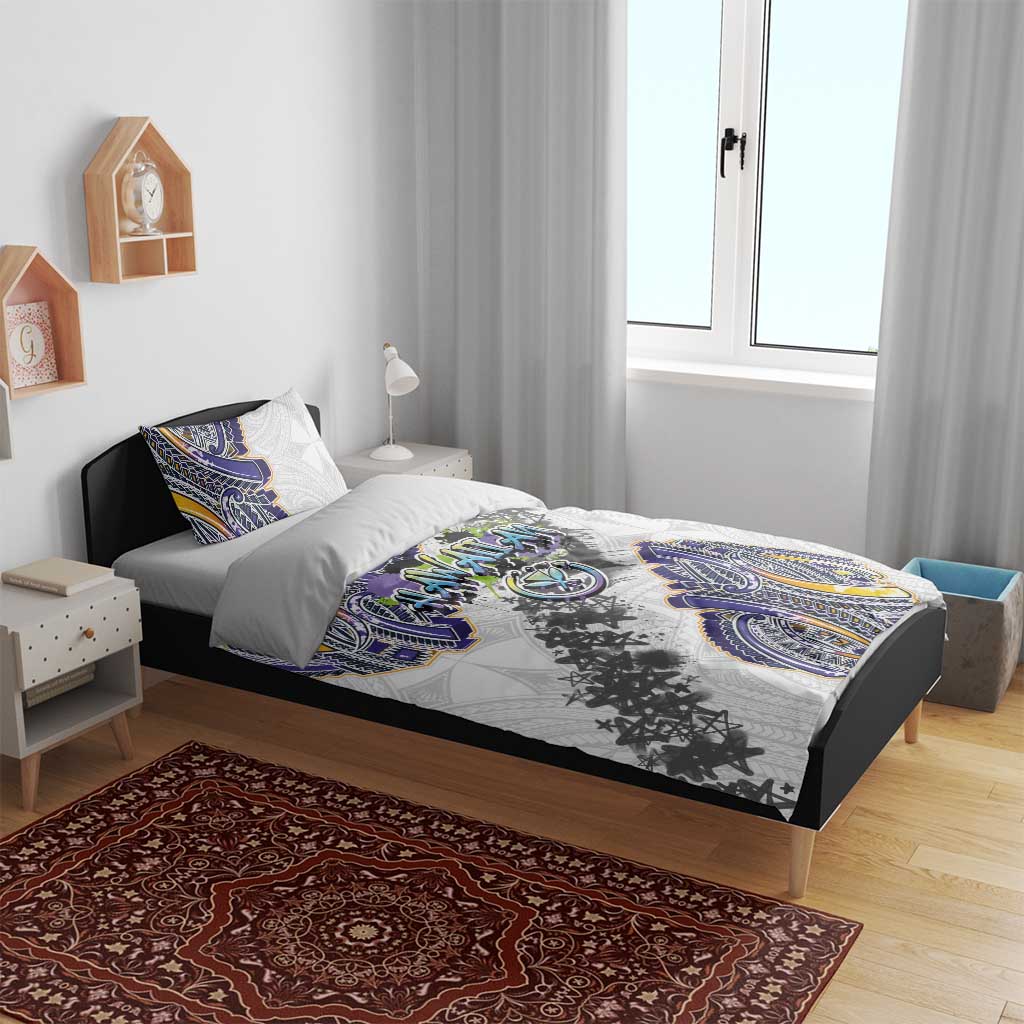 Traditional Art Hawaiian Kakau Tattoos Bedding Set Graffiti Style - Polynesian Pride