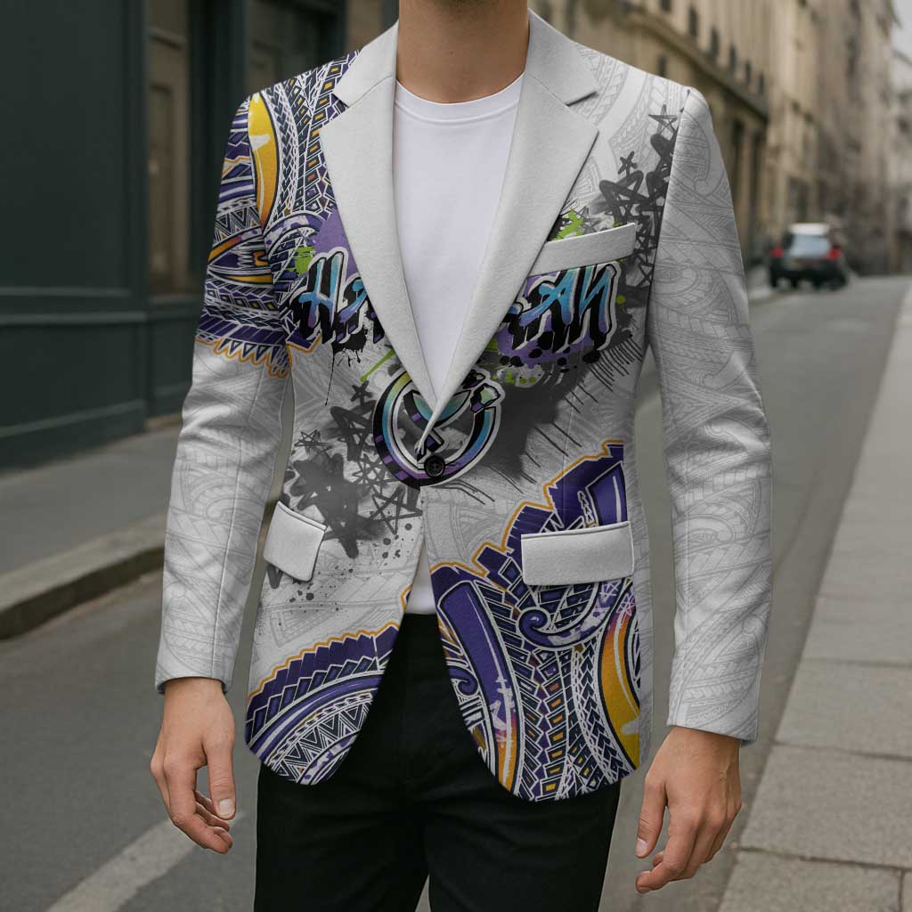 Traditional Art Hawaiian Kakau Tattoos Blazer Graffiti Style - Polynesian Pride