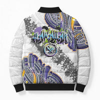 Traditional Art Hawaiian Kakau Tattoos Bomber Puffer Jacket Graffiti Style - Polynesian Pride