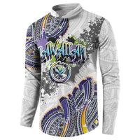 Traditional Art Hawaiian Kakau Tattoos Button Sweatshirt Graffiti Style - Polynesian Pride