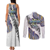 Traditional Art Hawaiian Kakau Tattoos Couples Matching Tank Maxi Dress and Long Sleeve Button Shirt Graffiti Style - Polynesian Pride