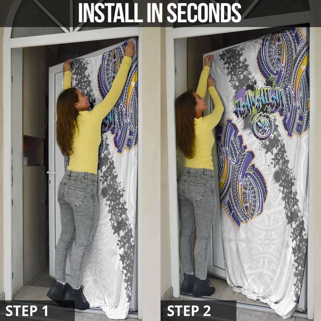 Traditional Art Hawaiian Kakau Tattoos Door Cover Graffiti Style - Polynesian Pride