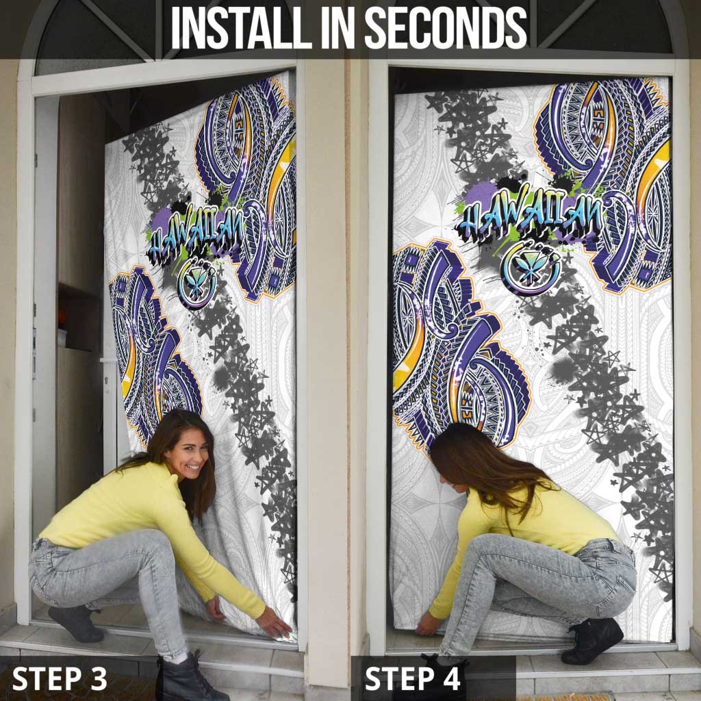 Traditional Art Hawaiian Kakau Tattoos Door Cover Graffiti Style - Polynesian Pride