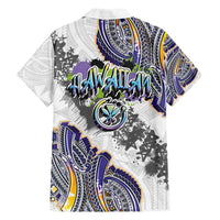 Traditional Art Hawaiian Kakau Tattoos Family Matching Long Sleeve Bodycon Dress and Hawaiian Shirt Graffiti Style - Polynesian Pride