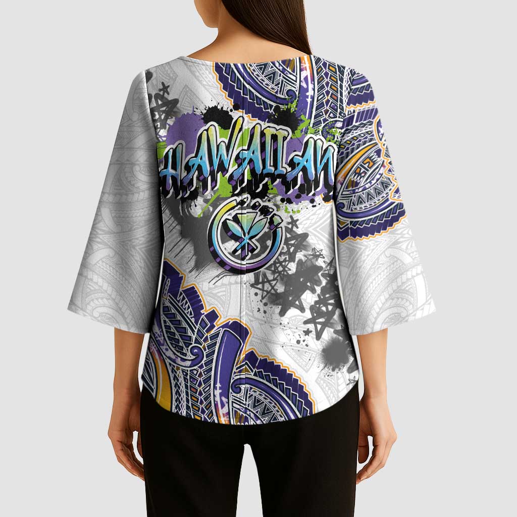 Traditional Art Hawaiian Kakau Tattoos Kimono Sleeve Blouse Graffiti Style - Polynesian Pride