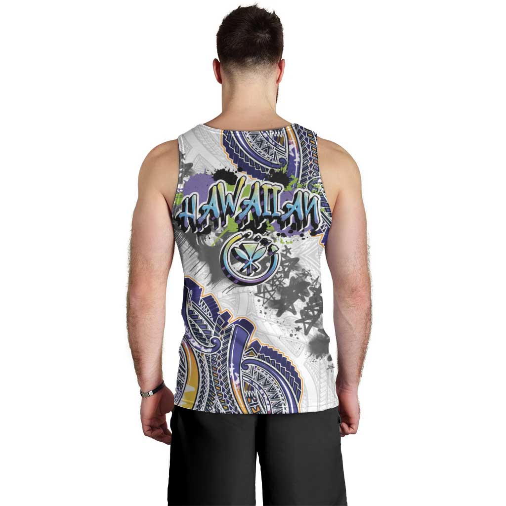 Traditional Art Hawaiian Kakau Tattoos Men Tank Top Graffiti Style - Polynesian Pride