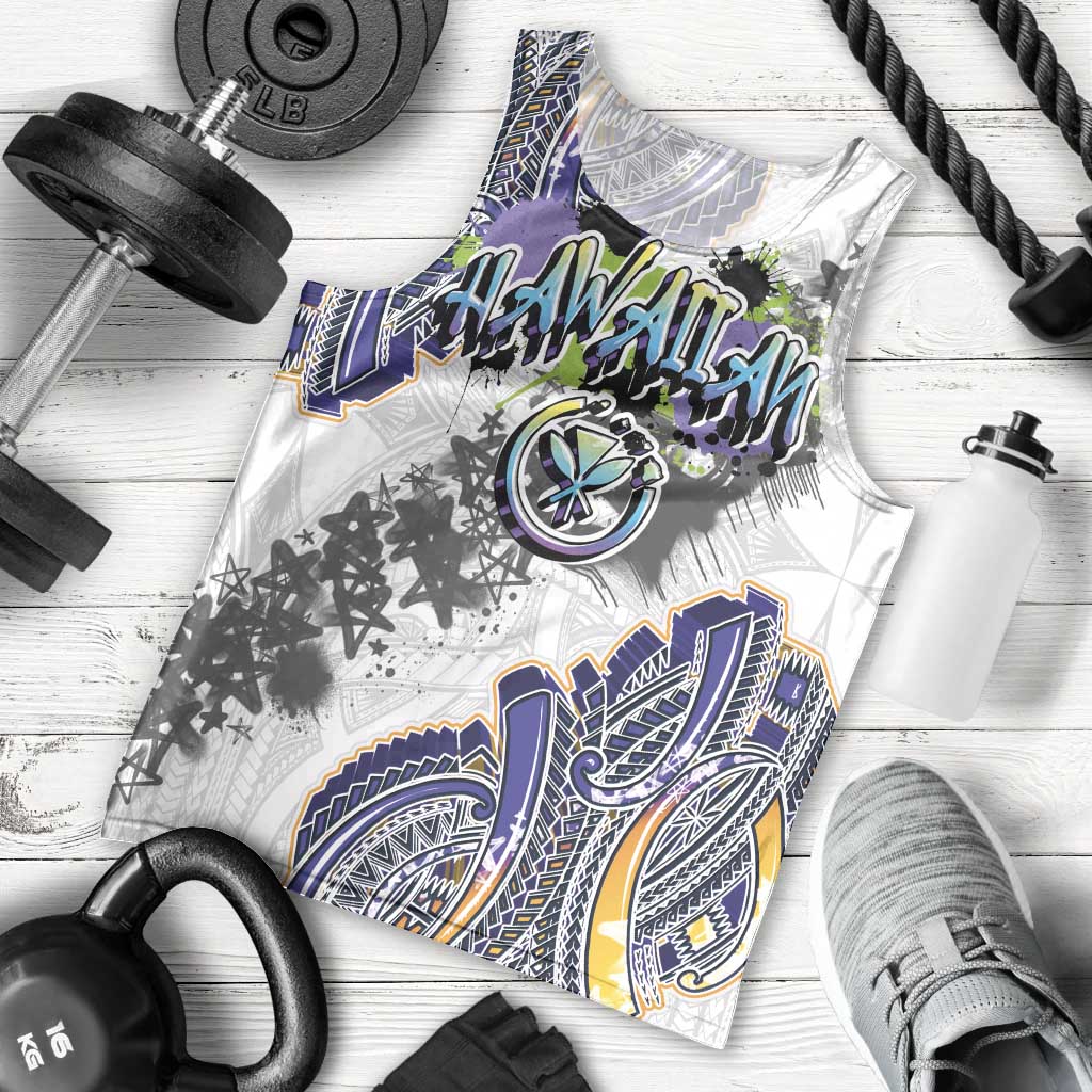 Traditional Art Hawaiian Kakau Tattoos Men Tank Top Graffiti Style - Polynesian Pride