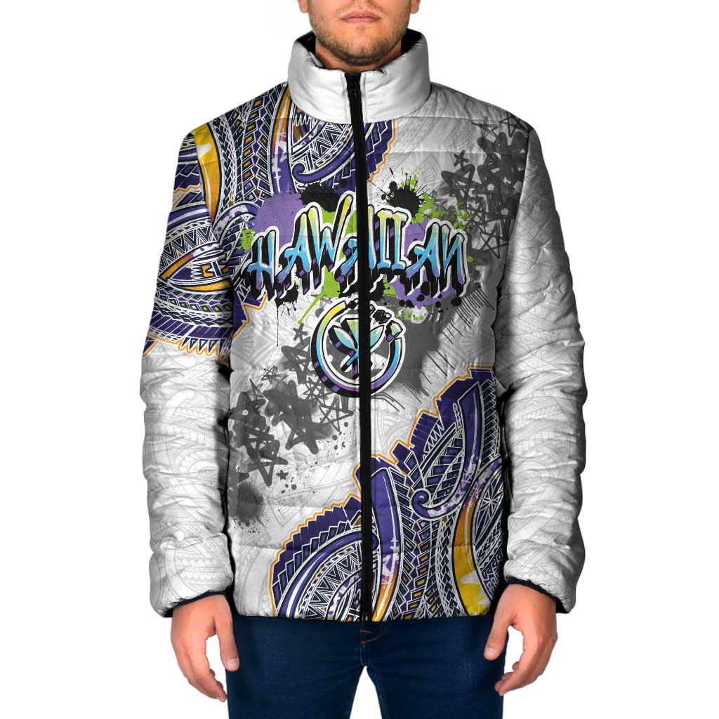 Traditional Art Hawaiian Kakau Tattoos Padded Jacket Graffiti Style - Polynesian Pride