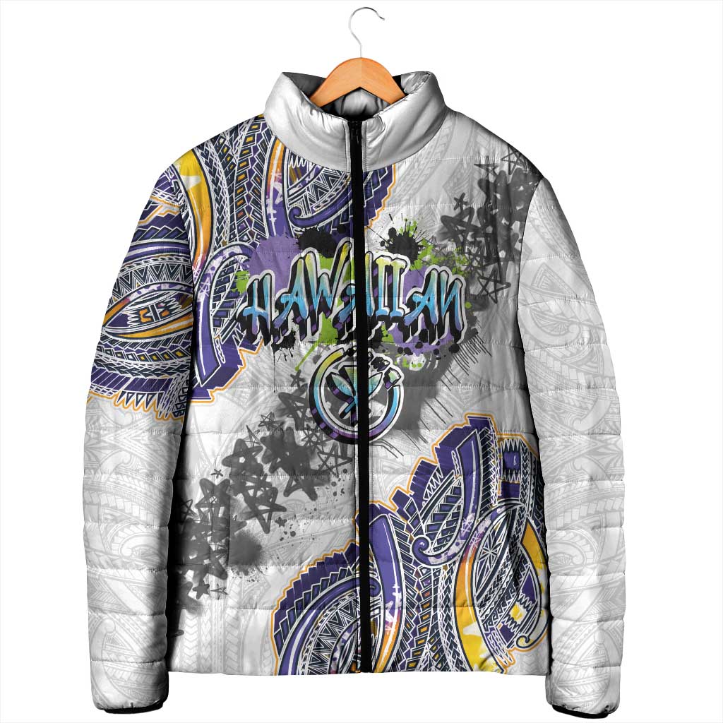 Traditional Art Hawaiian Kakau Tattoos Padded Jacket Graffiti Style - Polynesian Pride