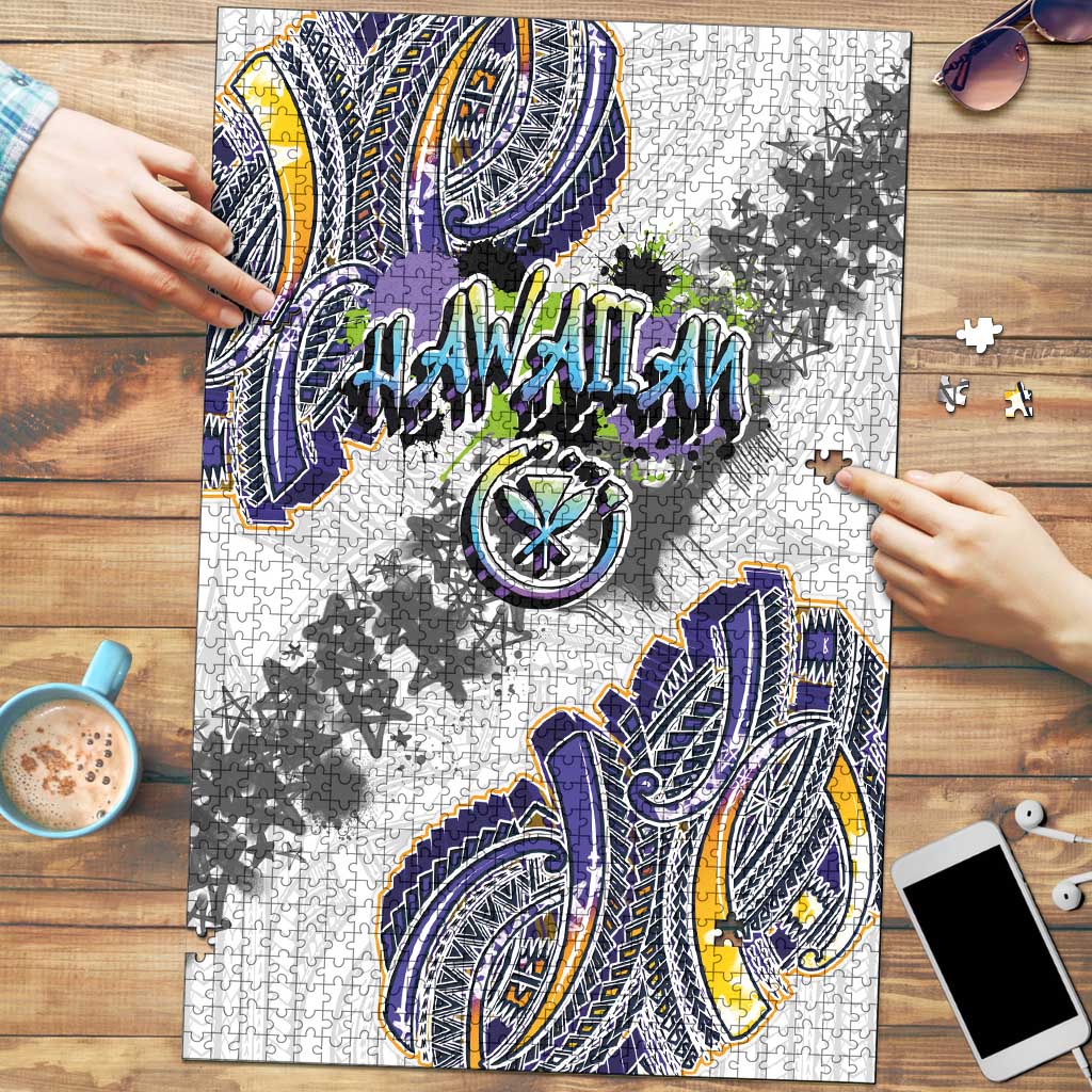 Traditional Art Hawaiian Kakau Tattoos Puzzle Graffiti Style - Polynesian Pride