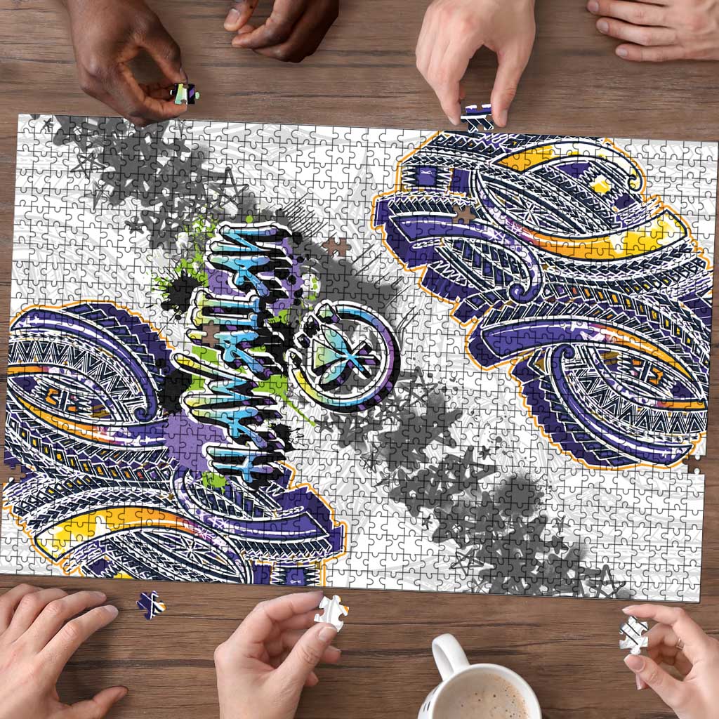 Traditional Art Hawaiian Kakau Tattoos Puzzle Graffiti Style - Polynesian Pride