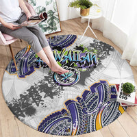 Traditional Art Hawaiian Kakau Tattoos Round Carpet Graffiti Style - Polynesian Pride