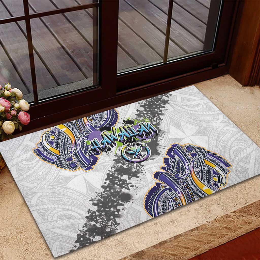 Traditional Art Hawaiian Kakau Tattoos Rubber Doormat Graffiti Style - Polynesian Pride