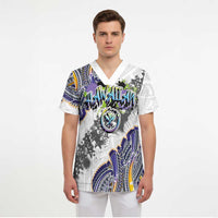 Traditional Art Hawaiian Kakau Tattoos Scrub Top Graffiti Style - Polynesian Pride