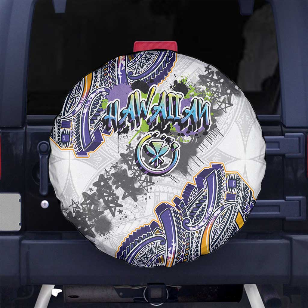 Traditional Art Hawaiian Kakau Tattoos Spare Tire Cover Graffiti Style - Polynesian Pride