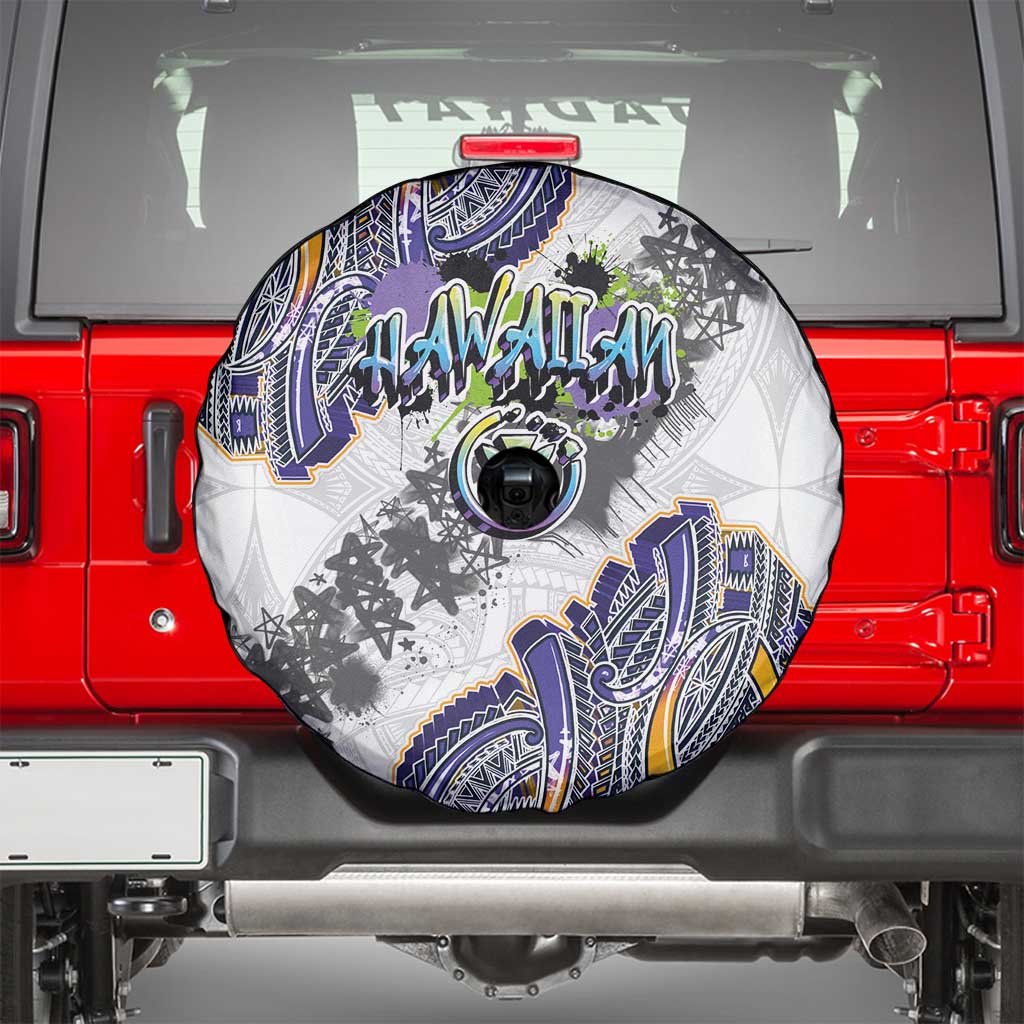 Traditional Art Hawaiian Kakau Tattoos Spare Tire Cover Graffiti Style - Polynesian Pride