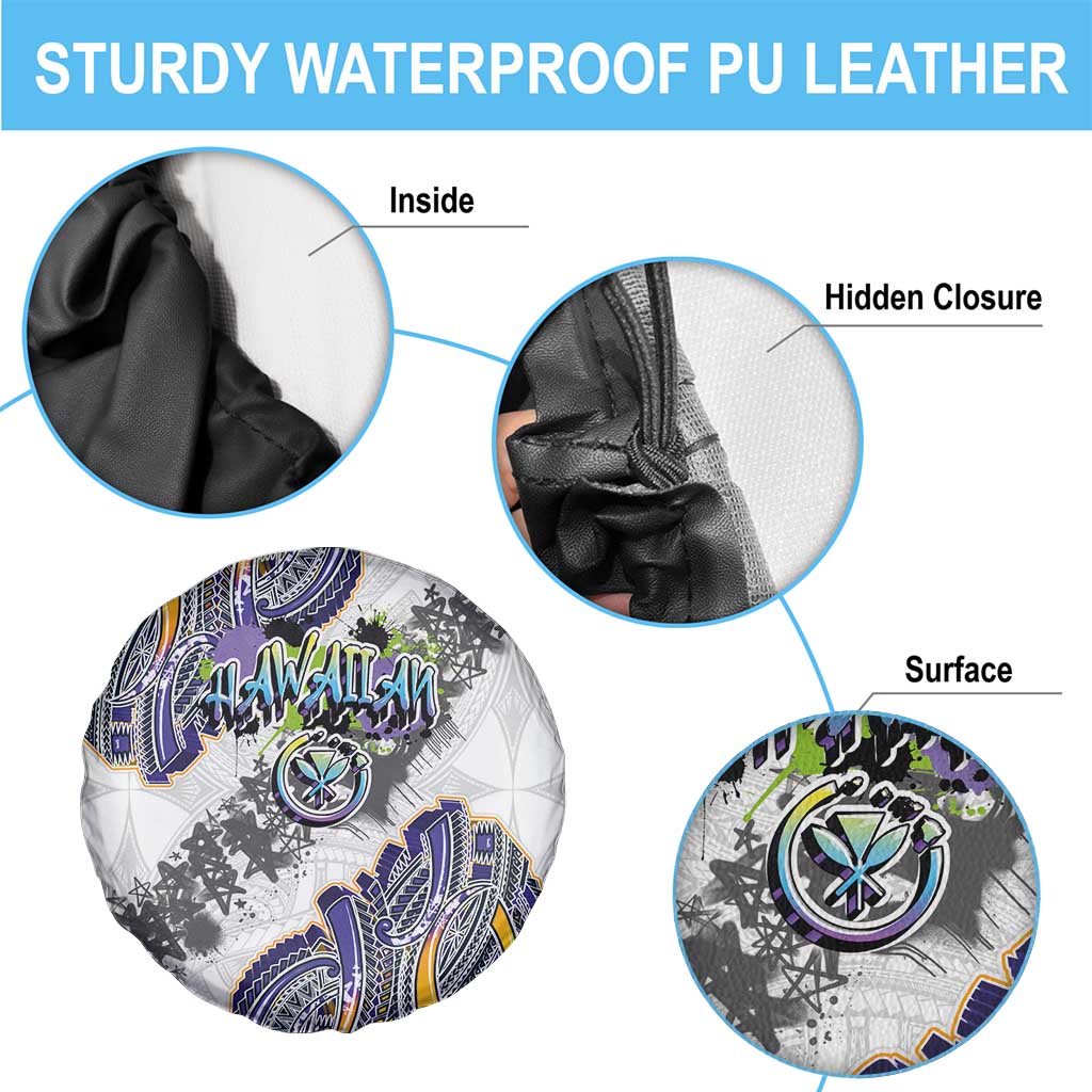 Traditional Art Hawaiian Kakau Tattoos Spare Tire Cover Graffiti Style - Polynesian Pride