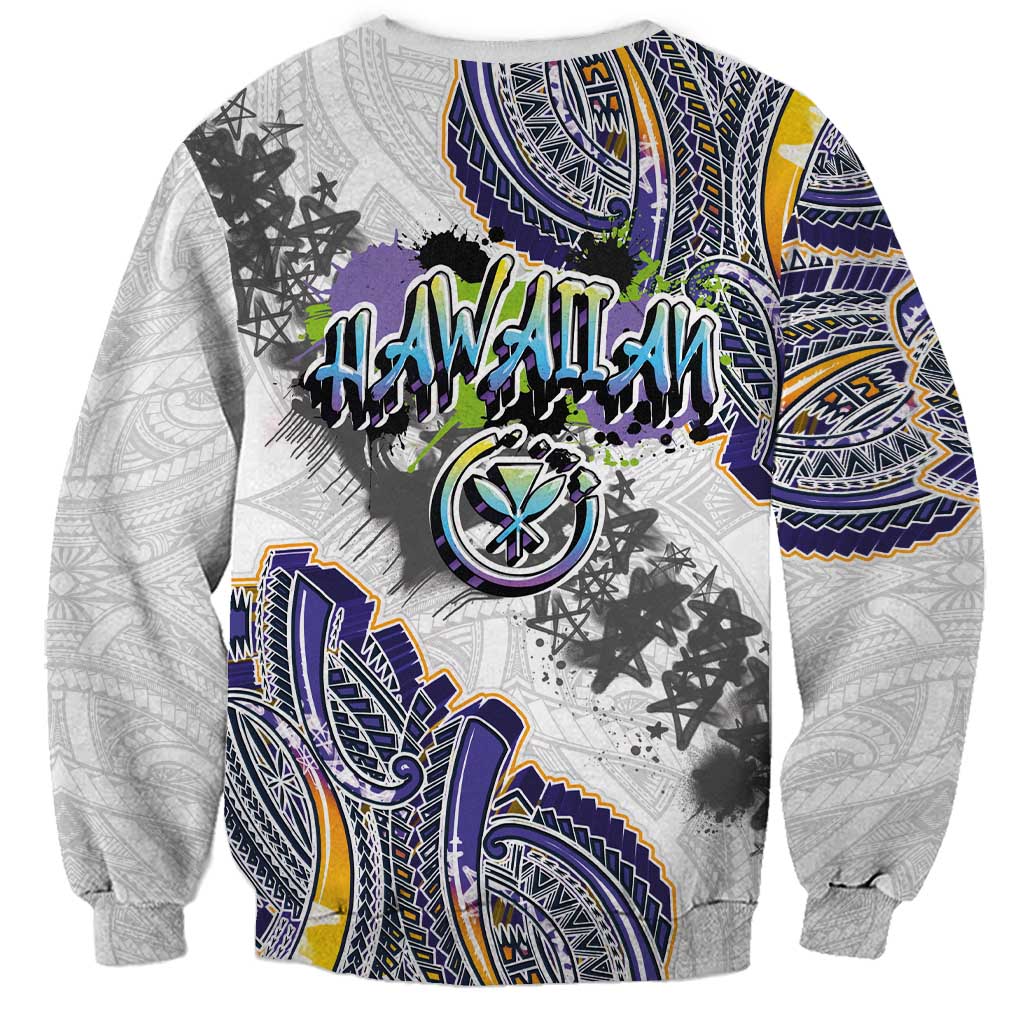 Traditional Art Hawaiian Kakau Tattoos Sweatshirt Graffiti Style - Polynesian Pride