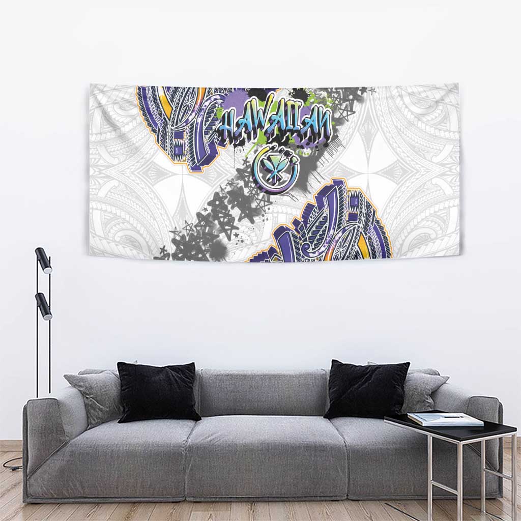 Traditional Art Hawaiian Kakau Tattoos Tapestry Graffiti Style - Polynesian Pride