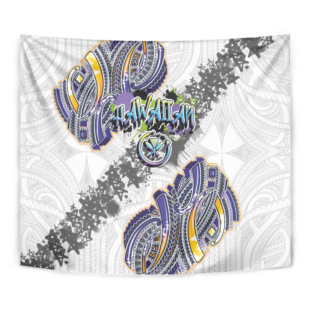 Traditional Art Hawaiian Kakau Tattoos Tapestry Graffiti Style - Polynesian Pride