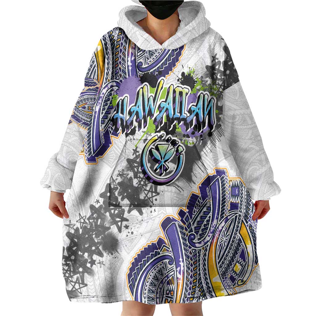 Traditional Art Hawaiian Kakau Tattoos Wearable Blanket Hoodie Graffiti Style - Polynesian Pride