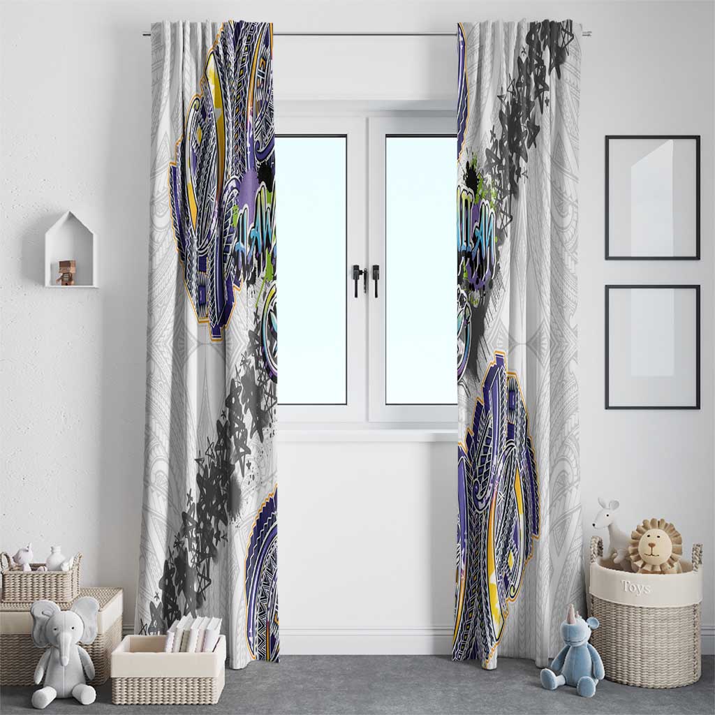 Traditional Art Hawaiian Kakau Tattoos Window Curtain Graffiti Style - Polynesian Pride