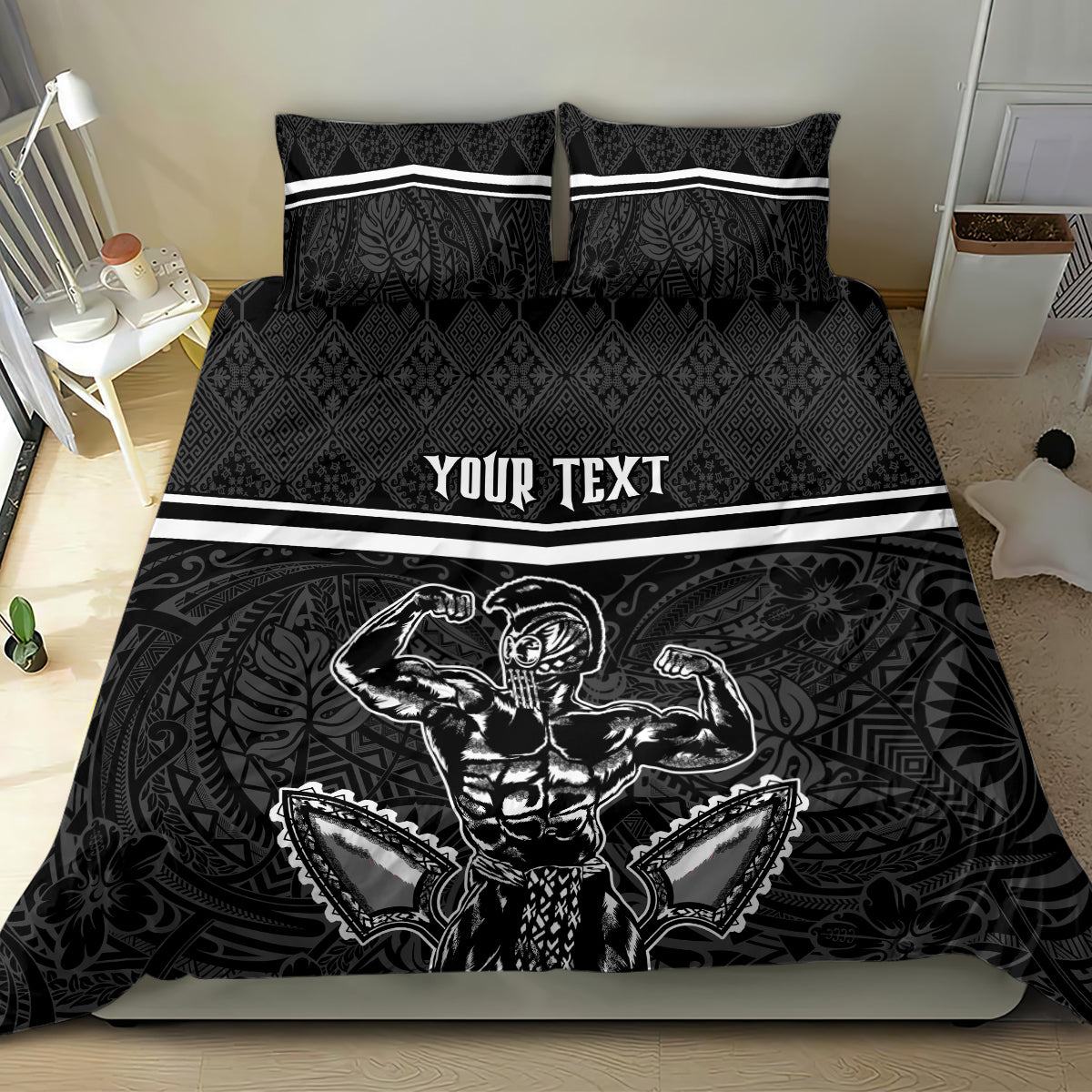 Custom Hawaii Warrior Bedding Set Kakau Quilt Pattern LT03 - Polynesian Pride