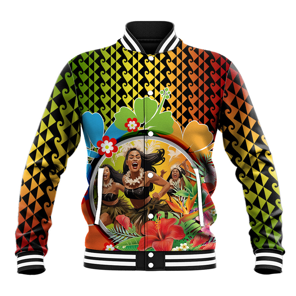 Hawaii Womens Day Wahine Baseball Jacket Strong Beautiful Woman with Kakau Style LT03 Unisex Red - Polynesian Pride