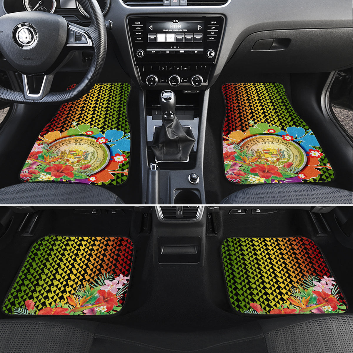 Hawaii Womens Day Wahine Car Mats Strong Beautiful Woman with Kakau Style LT03 Red - Polynesian Pride