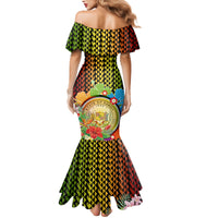 Hawaii Womens Day Wahine Family Matching Mermaid Dress and Hawaiian Shirt Strong Beautiful Woman with Kakau Style LT03 - Polynesian Pride