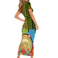 Hawaii Womens Day Wahine Family Matching Short Sleeve Bodycon Dress and Hawaiian Shirt Strong Beautiful Woman with Kakau Style LT03 - Polynesian Pride