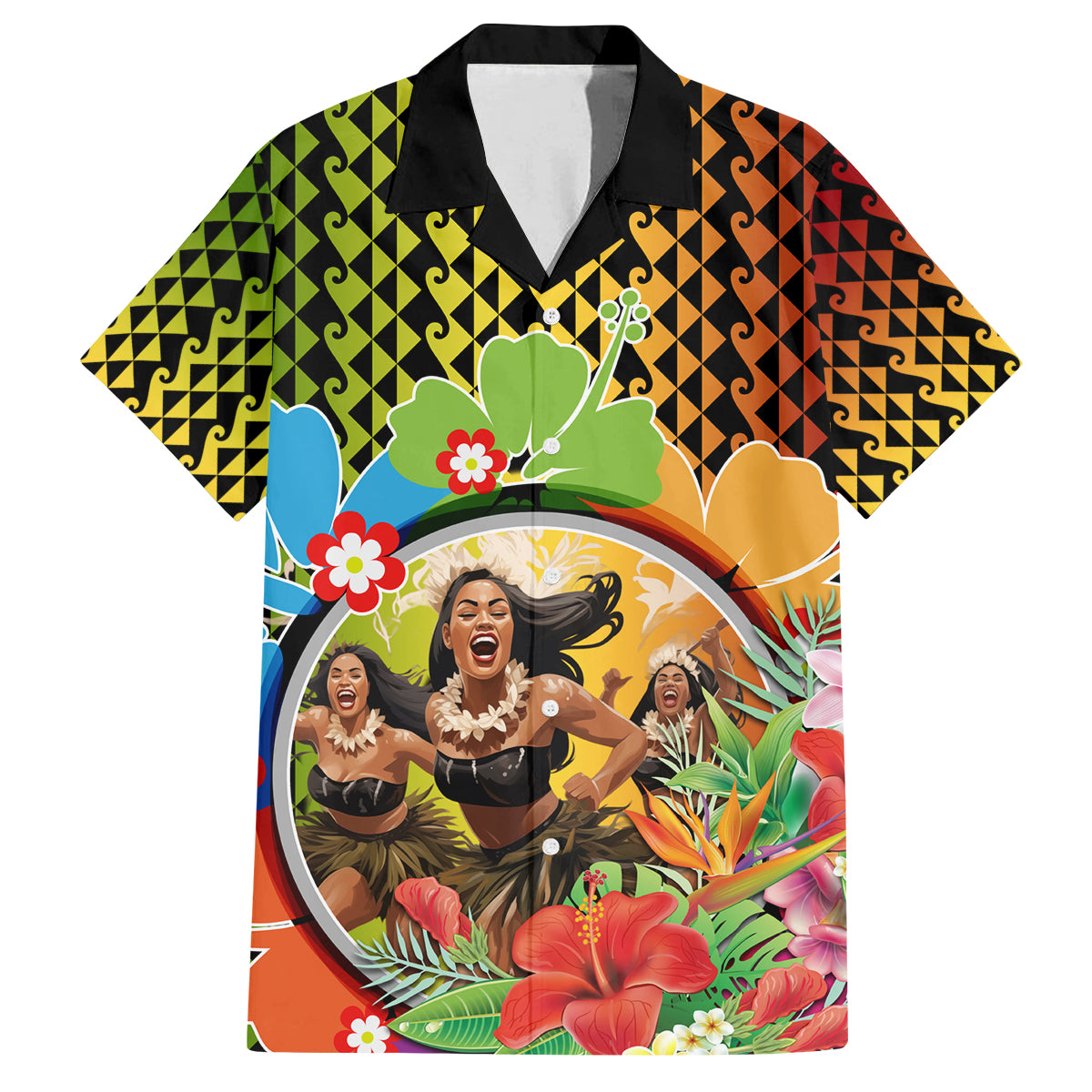 Hawaii Womens Day Wahine Family Matching Summer Maxi Dress and Hawaiian Shirt Strong Beautiful Woman with Kakau Style LT03 Dad's Shirt - Short Sleeve Red - Polynesian Pride