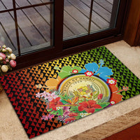 Hawaii Womens Day Wahine Rubber Doormat Strong Beautiful Woman with Kakau Style LT03 - Polynesian Pride