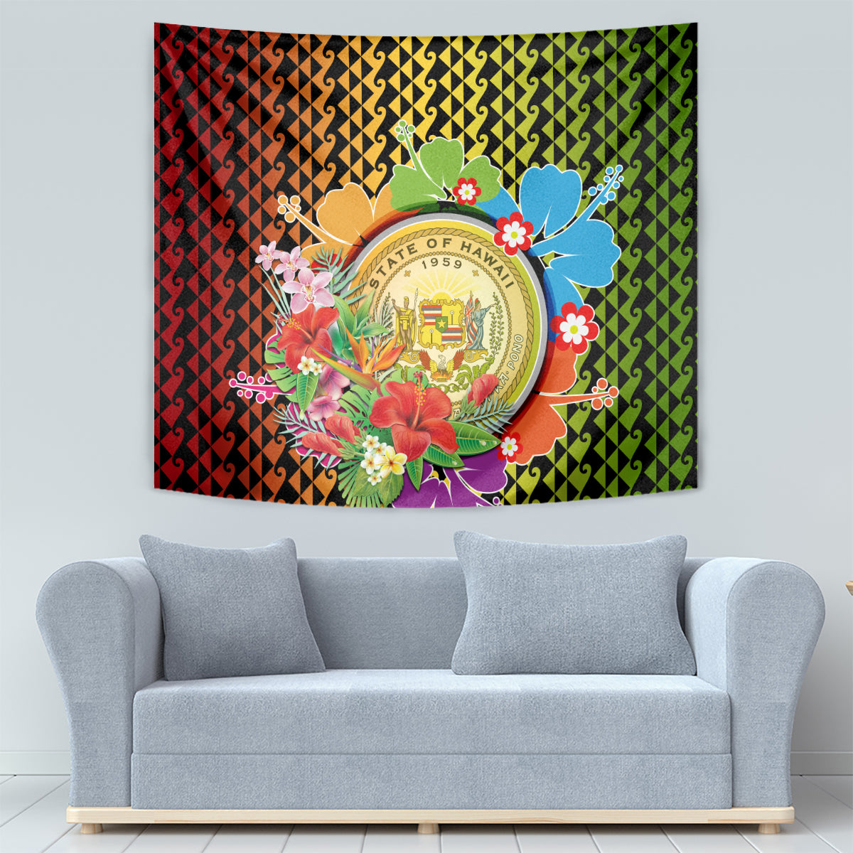 Hawaii Womens Day Wahine Tapestry Strong Beautiful Woman with Kakau Style LT03 - Polynesian Pride