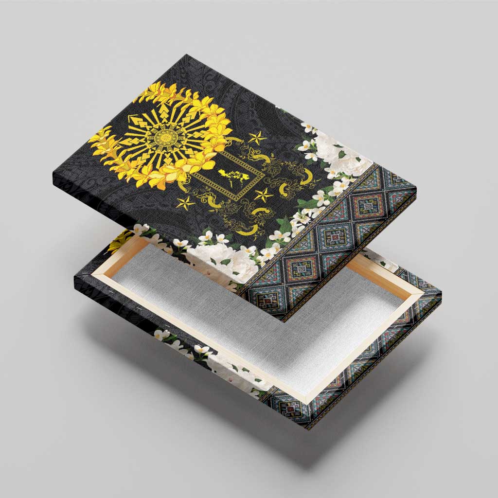 Flores de Mayo and Filipino Fiesta Canvas Wall Art The Sun-Jasmine and Polynesian Yakan Tattoo Barong Style