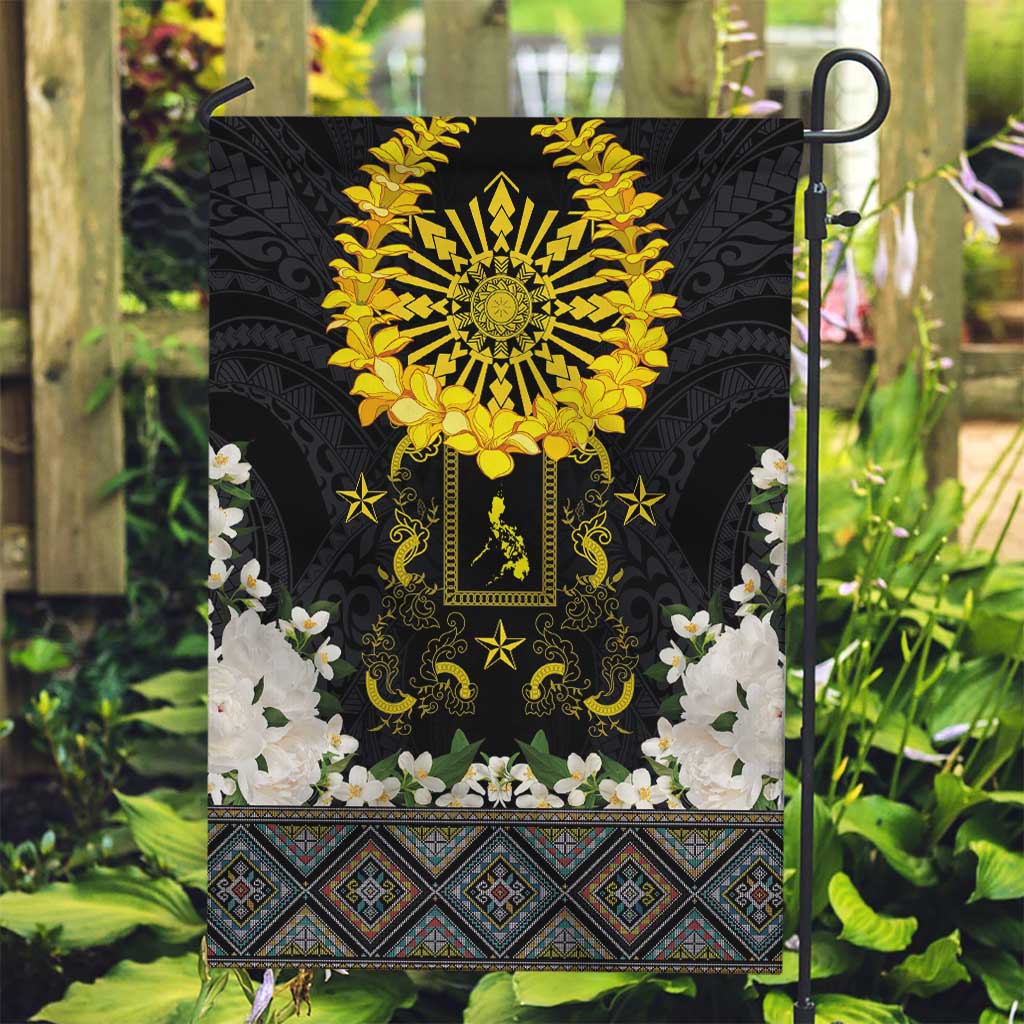 Flores de Mayo and Filipino Fiesta Garden Flag The Sun-Jasmine and Polynesian Yakan Tattoo Barong Style