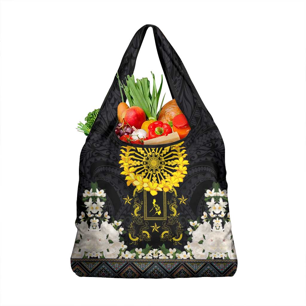 Flores de Mayo and Filipino Fiesta Grocery Bag The Sun-Jasmine and Polynesian Yakan Tattoo Barong Style