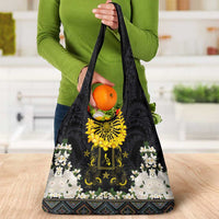 Flores de Mayo and Filipino Fiesta Grocery Bag The Sun-Jasmine and Polynesian Yakan Tattoo Barong Style