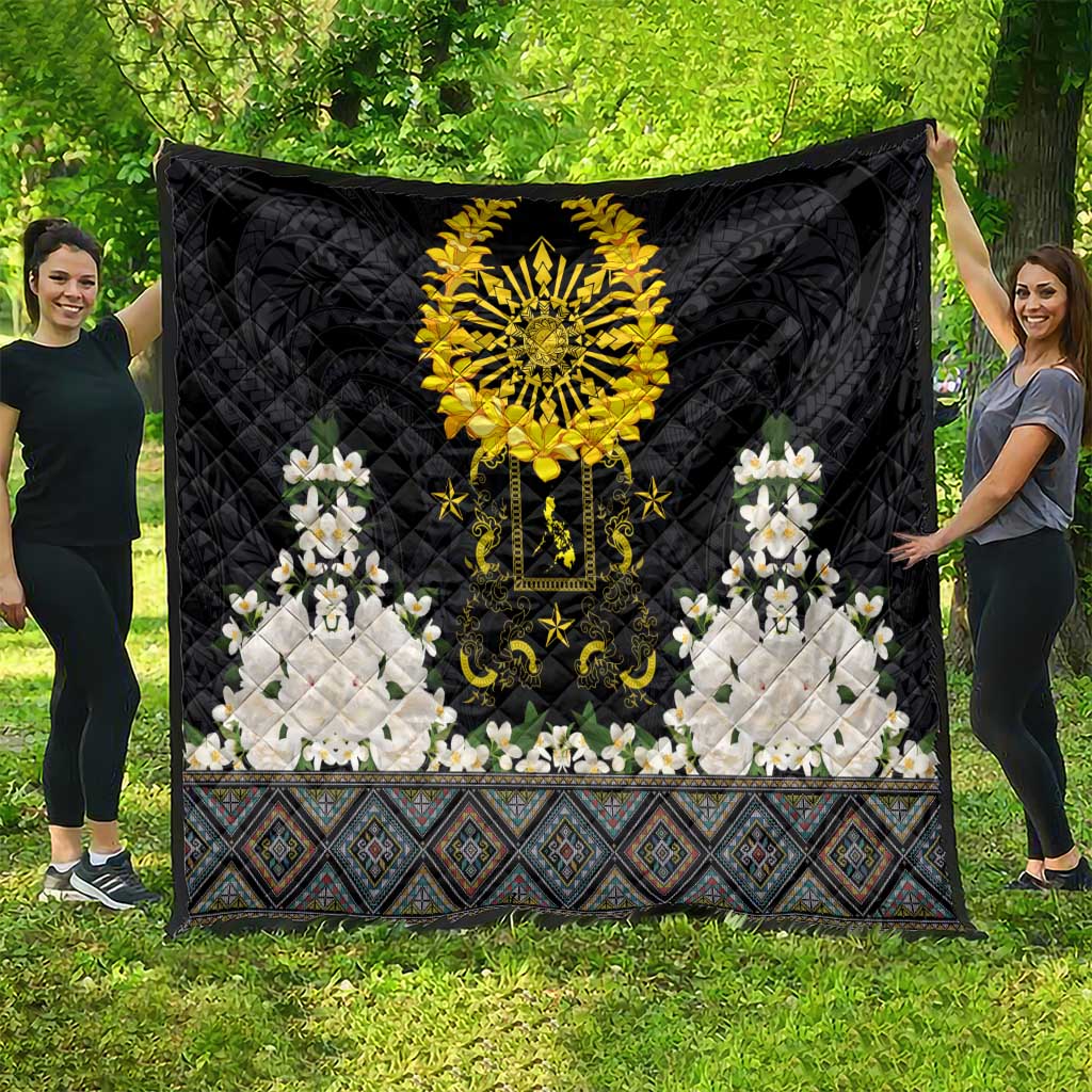 Flores de Mayo and Filipino Fiesta Quilt The Sun-Jasmine and Polynesian Yakan Tattoo Barong Style