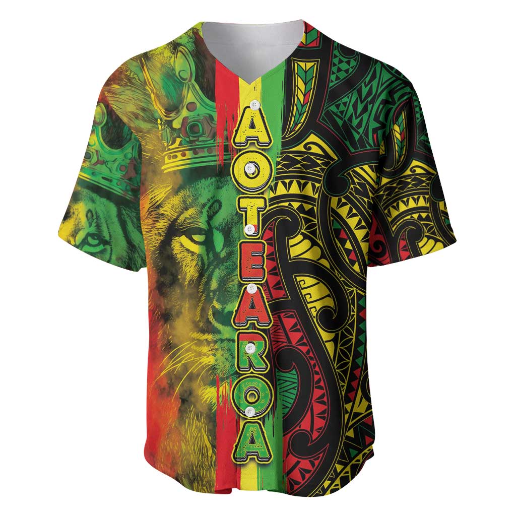Aotearoa Reggae Baseball Jersey Maori Reggae-One Love LT03 Reggae - Polynesian Pride