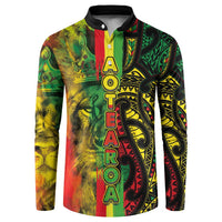 Aotearoa Reggae Button Sweatshirt Maori Reggae-One Love LT03 Reggae - Polynesian Pride
