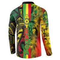 Aotearoa Reggae Button Sweatshirt Maori Reggae-One Love LT03 - Polynesian Pride