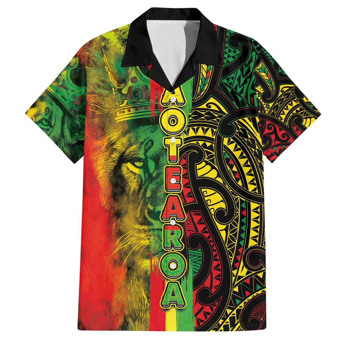 Aotearoa Reggae Family Matching Off The Shoulder Long Sleeve Dress and Hawaiian Shirt Maori Reggae-One Love